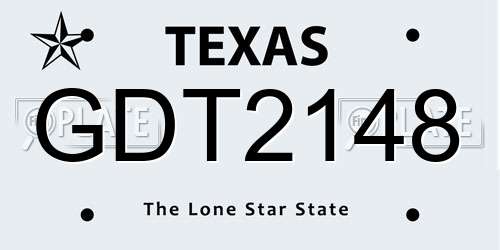 GDT2148 Texas License Plate