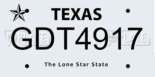 GDT4917 Texas License Plate