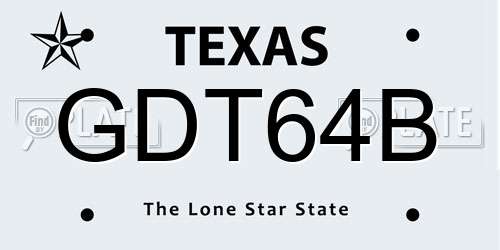 GDT64B Texas License Plate