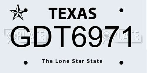 GDT6971 Texas License Plate