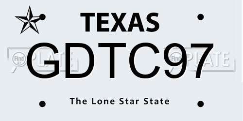 GDTC97 Texas License Plate
