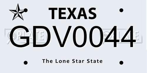 GDV0044 Texas License Plate