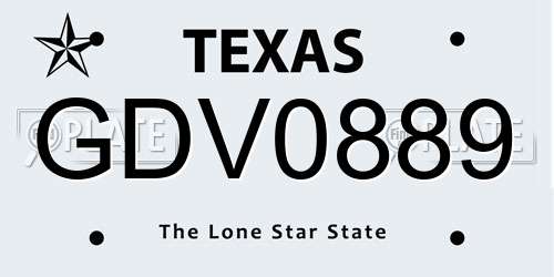 GDV0889 Texas License Plate