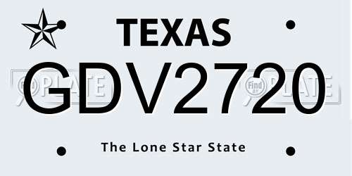 GDV2720 Texas License Plate