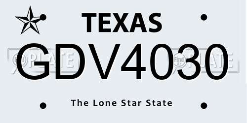 GDV4030 Texas License Plate