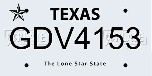 GDV4153 Texas License Plate