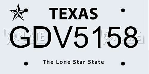 GDV5158 Texas License Plate