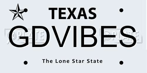 GDVIBES Texas License Plate