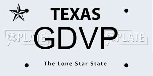 GDVP Texas License Plate