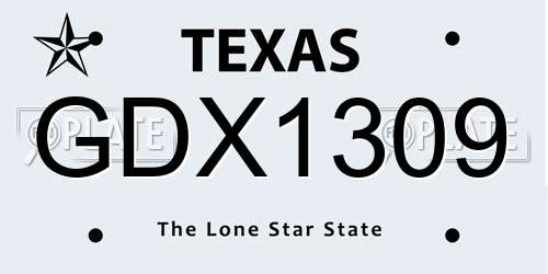 GDX1309 Texas License Plate