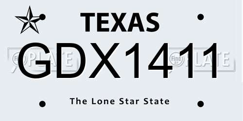 GDX1411 Texas License Plate