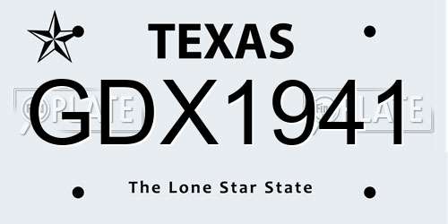 GDX1941 Texas License Plate