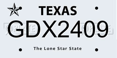 GDX2409 Texas License Plate