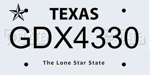 GDX4330 Texas License Plate