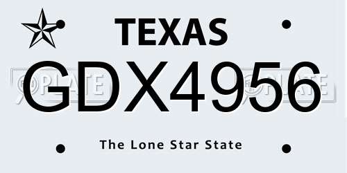 GDX4956 Texas License Plate
