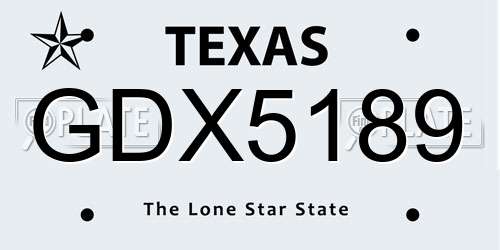 GDX5189 Texas License Plate