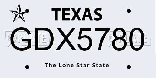 GDX5780 Texas License Plate