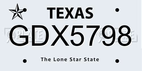 GDX5798 Texas License Plate