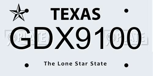 GDX9100 Texas License Plate