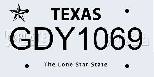 GDY1069 Texas License Plate