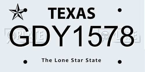 GDY1578 Texas License Plate