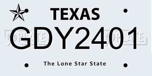 GDY2401 Texas License Plate