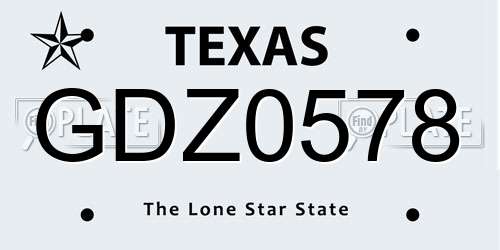 GDZ0578 Texas License Plate