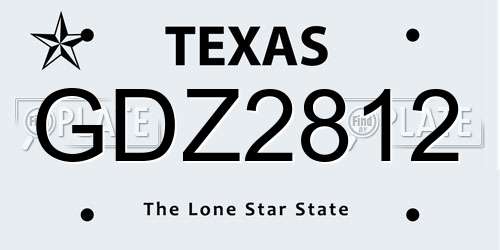 GDZ2812 Texas License Plate