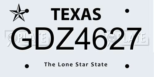 GDZ4627 Texas License Plate