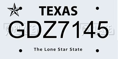 GDZ7145 Texas License Plate