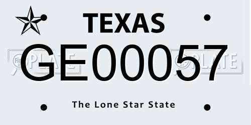 GE00057 Texas License Plate