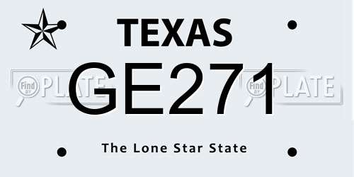 GE271 Texas License Plate