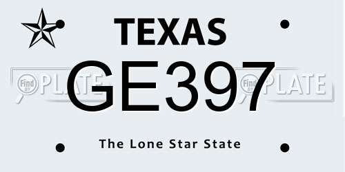 GE397 Texas License Plate