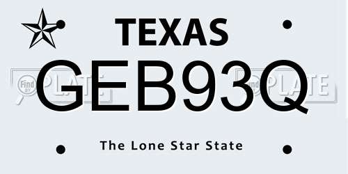 GEB93Q Texas License Plate