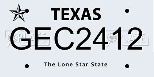 GEC2412 Texas License Plate