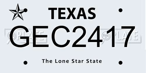 GEC2417 Texas License Plate