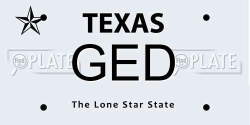 GED Texas License Plate