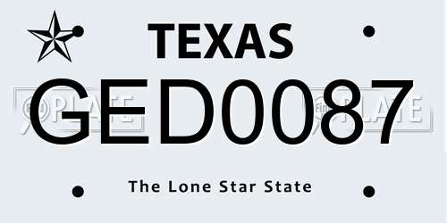 GED0087 Texas License Plate