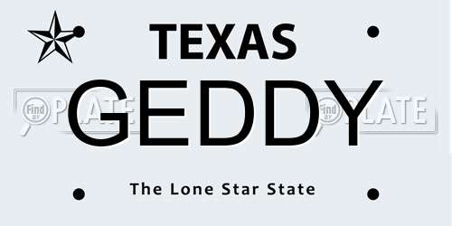 GEDDY Texas License Plate