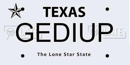 GEDIUP Texas License Plate