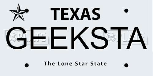 GEEKSTA Texas License Plate