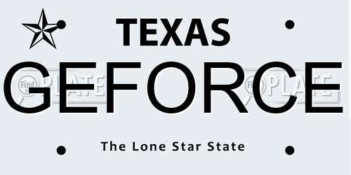 GEFORCE Texas License Plate