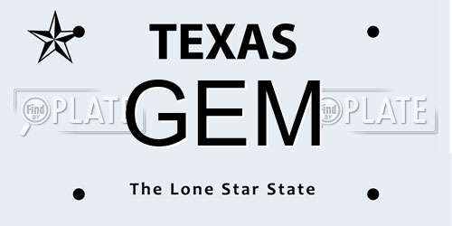GEM Texas License Plate