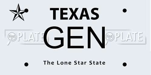 GEN Texas License Plate