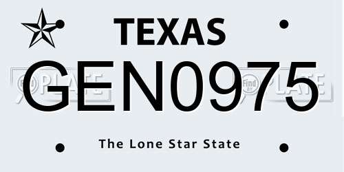 GEN0975 Texas License Plate
