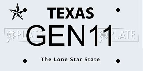 GEN11 Texas License Plate