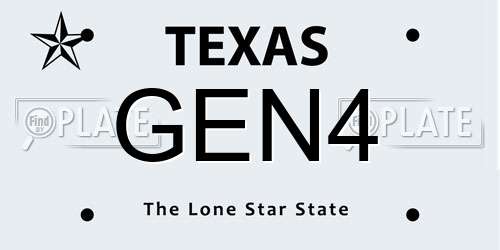 GEN4 Texas License Plate