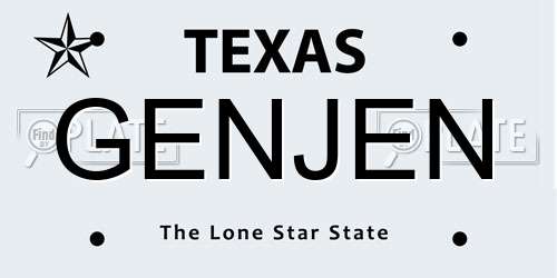 GENJEN Texas License Plate