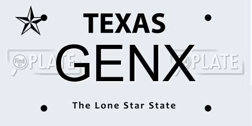 GENX Texas License Plate