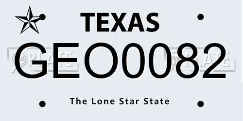 GEO0082 Texas License Plate